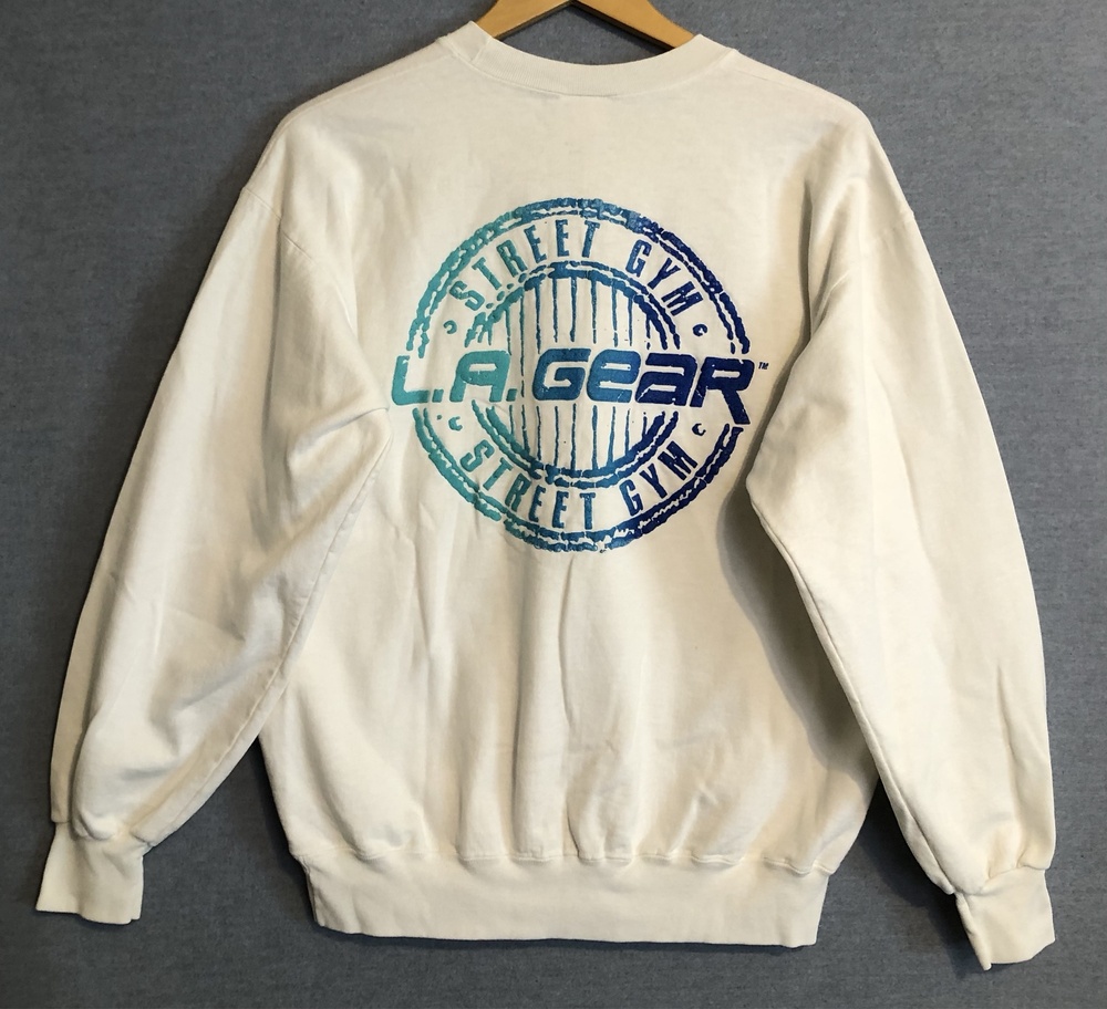 Vintage 80s 90s LA Gear Sweatshirt Mens Medium M White Street Gym Fleece USA